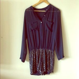 Blue jumpsuit with sparkles